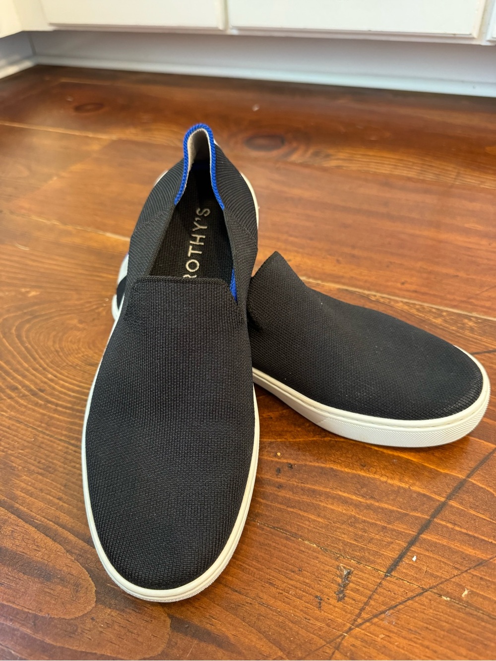 Rothy's The Original Slip On Sneakers. Black/White.‎ Size 9.5